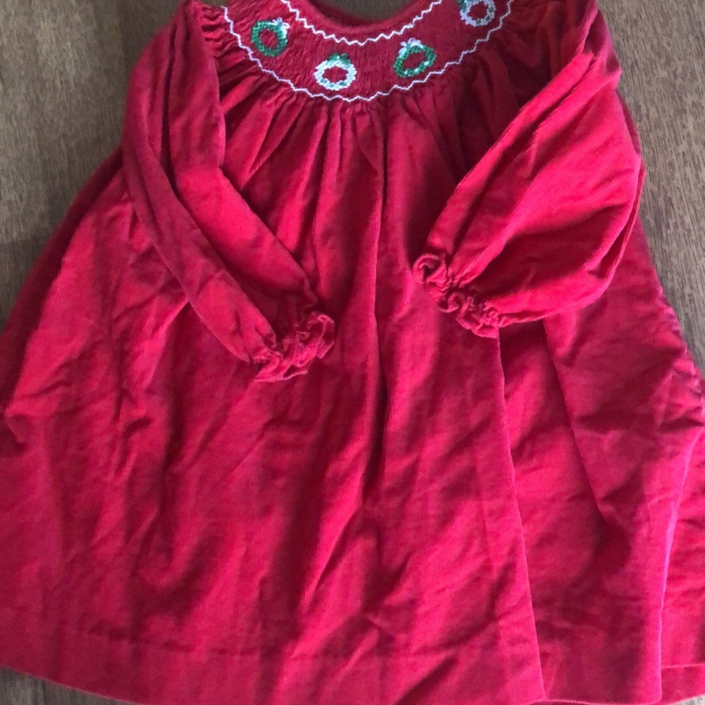 Rare Editions Christmas Wreath dress